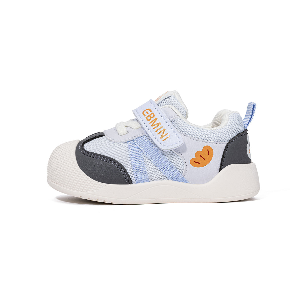 Blue EBMINI AERO baby sneaker, side view