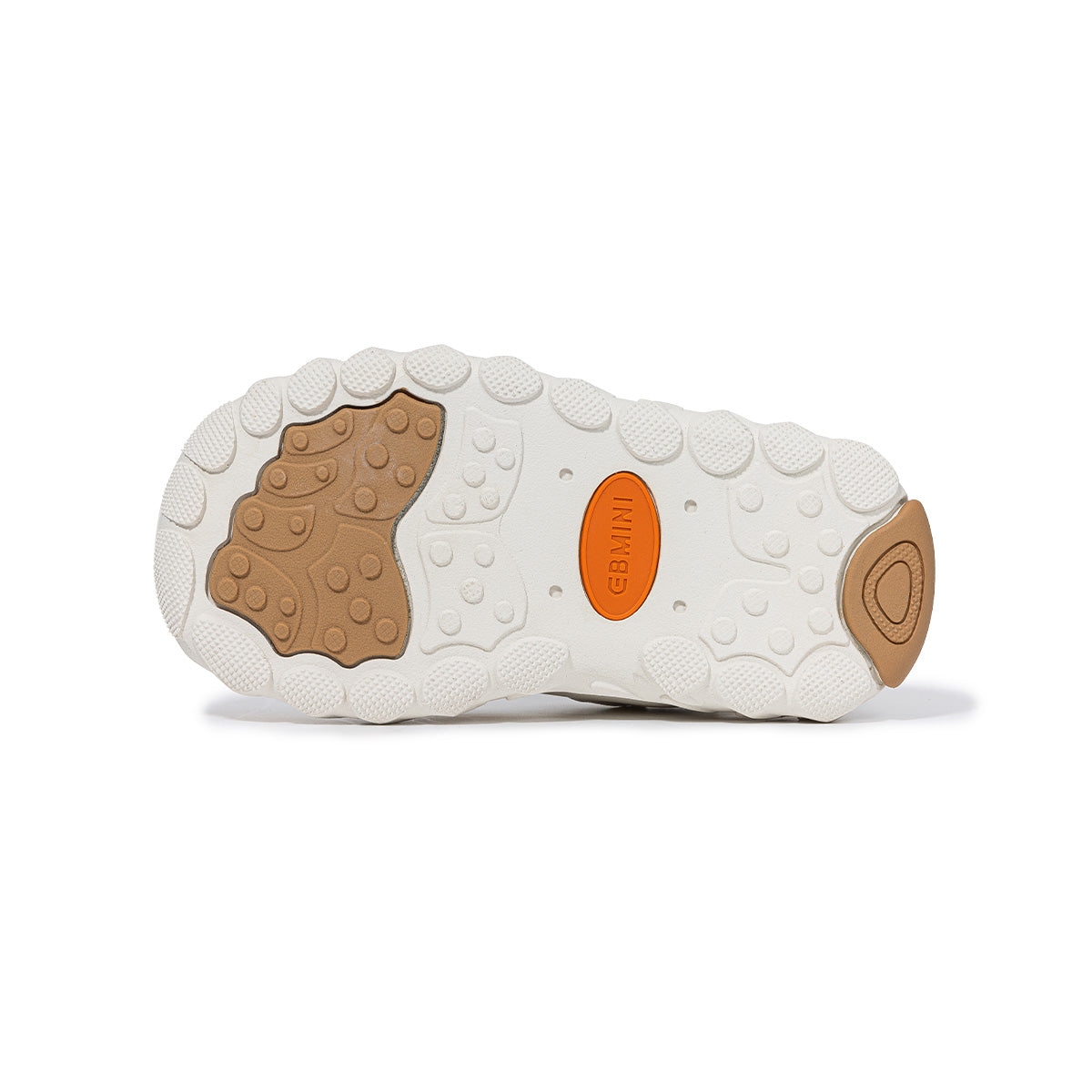 Yellow EBMINI APEX rubber outsole with contrasting tread sections