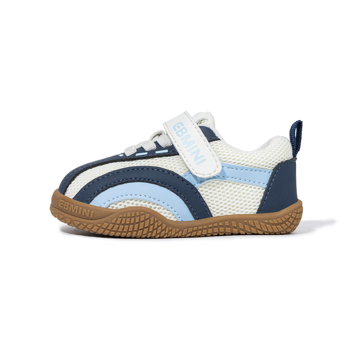 Navy EBMINI ARC toddler sneaker, side profile
