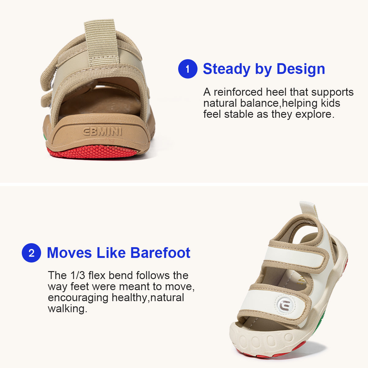 EBMINI ARCH non-slip sandals for playground activities