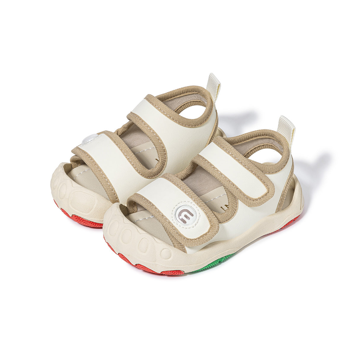 EBMINI ARCH barefoot toddler sandals with colorful rainbow details
