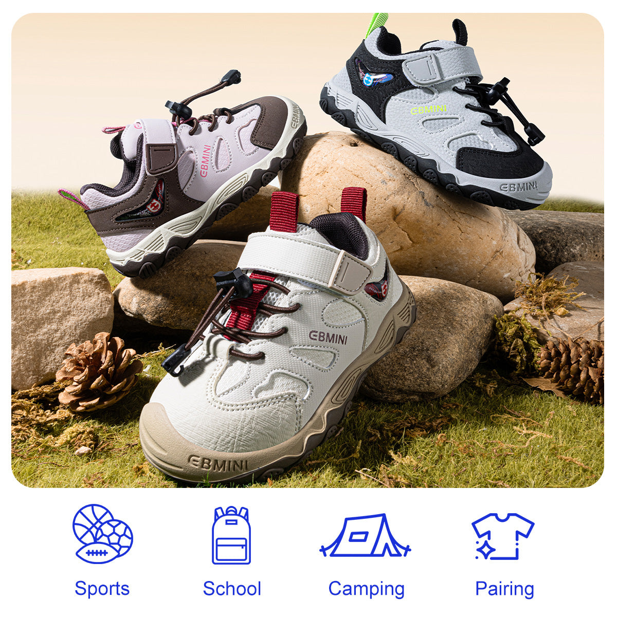 EBMINI ASCENT shoes with protective toe coverage
