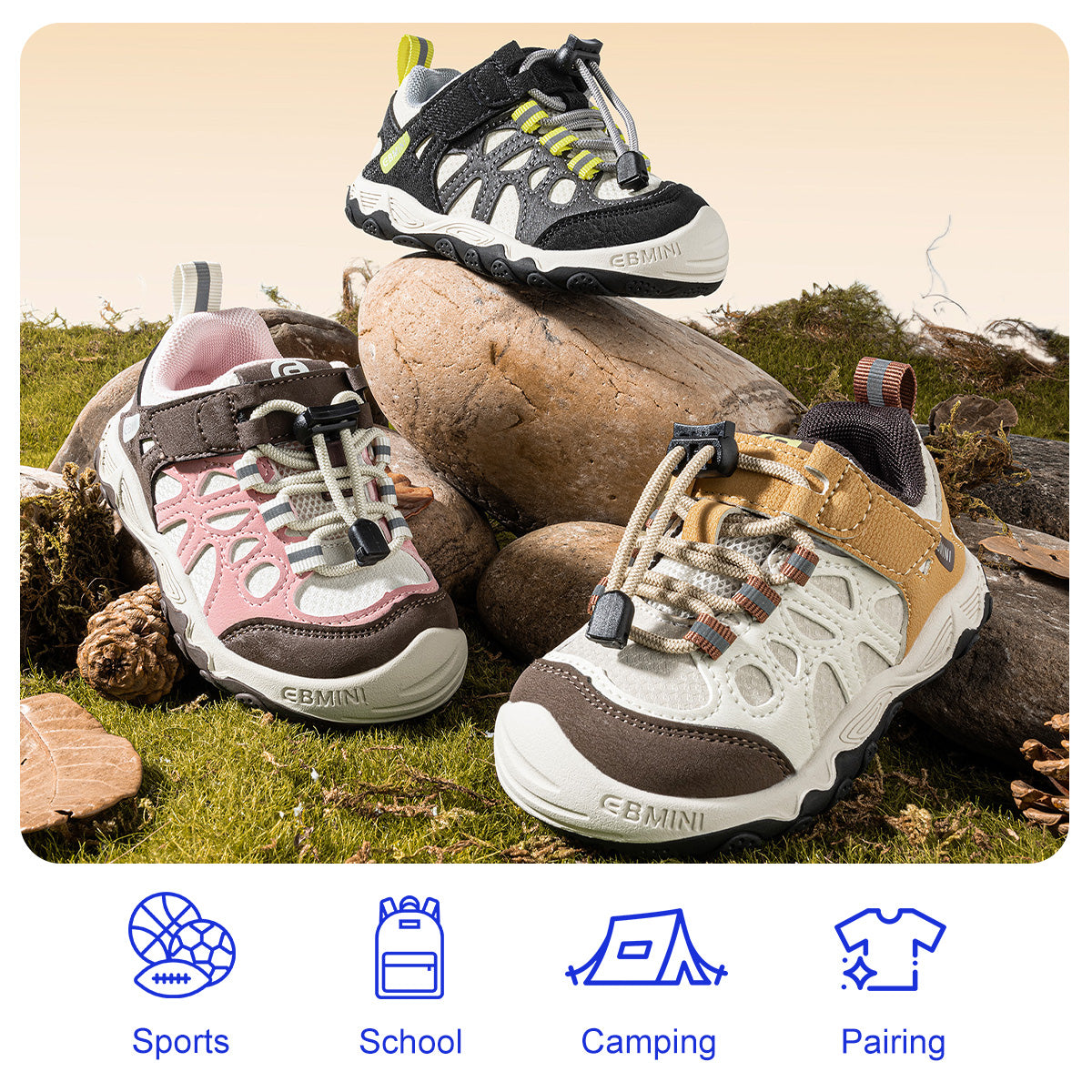 EBMINI AURA flexible outsole designed for natural movement