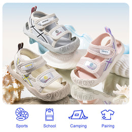 EBMINI BEAM gray pink and white toddler sandals