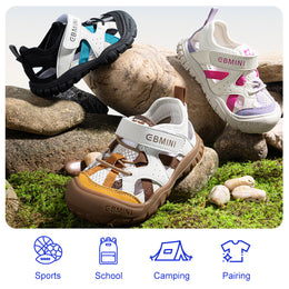 EBMINI BLAZE colorblock hiking sandals in black brown and green