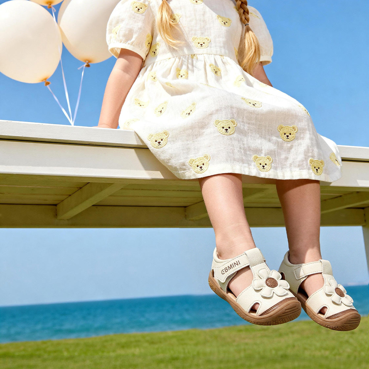 EBMINI BLOOM easy-on sandals with a secure hook-and-loop strap