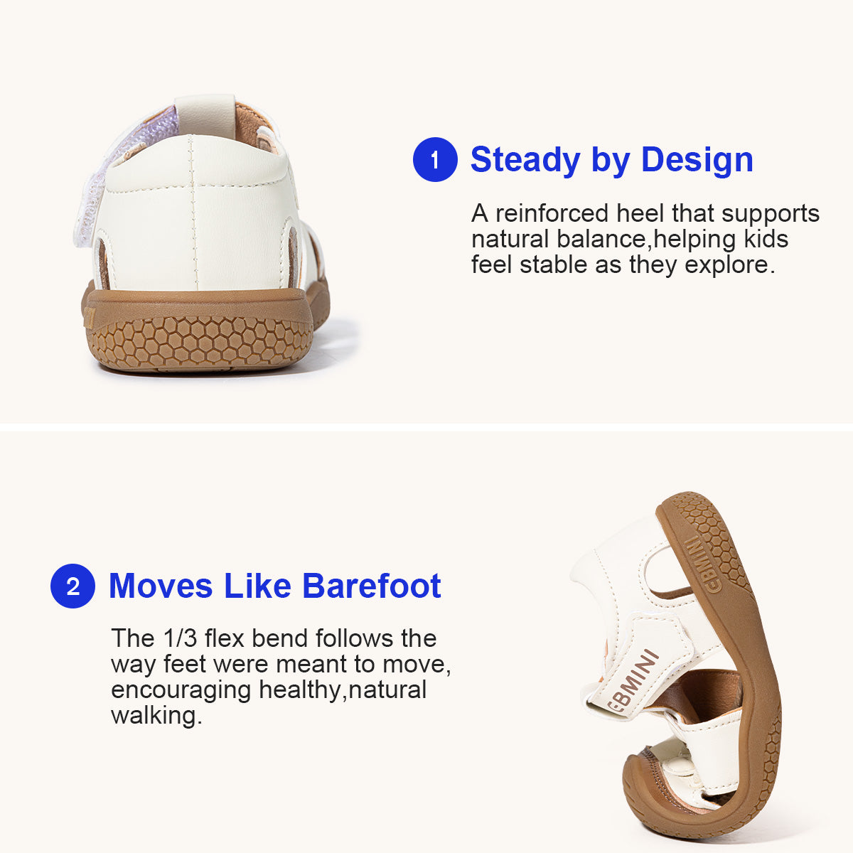EBMINI BLOOM non-slip sandals with a honeycomb sole
