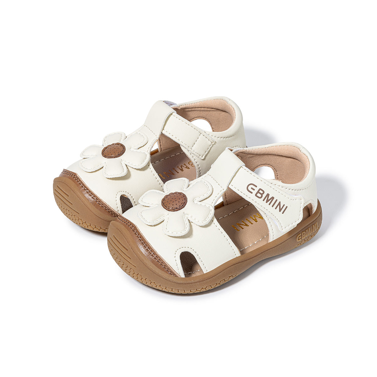 EBMINI BLOOM barefoot toddler sandals with decorative flower details