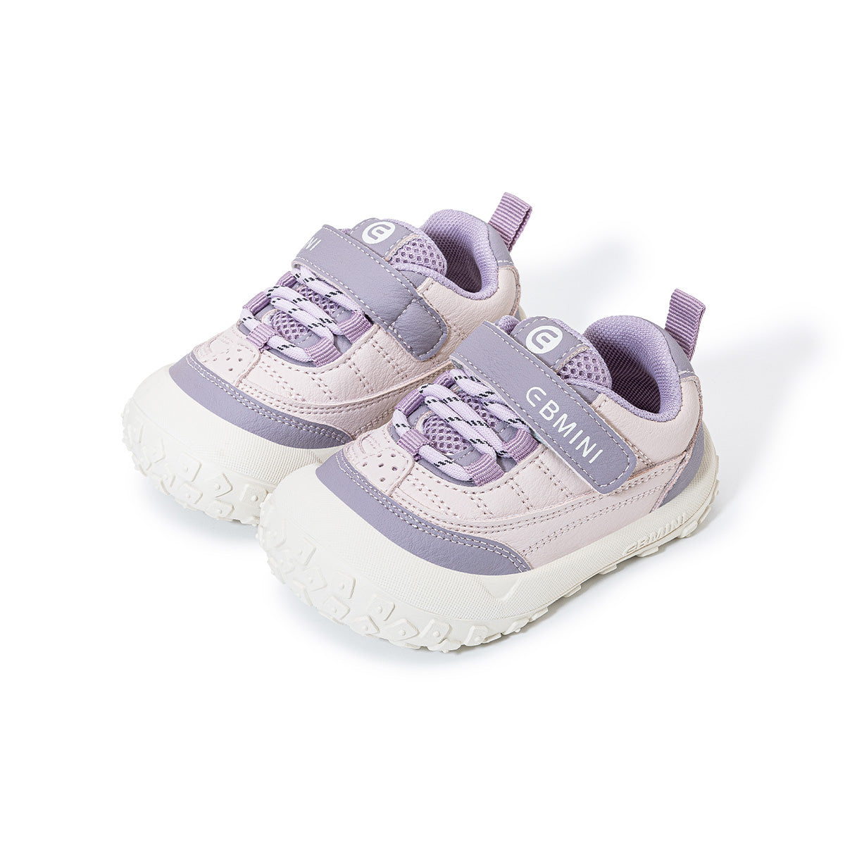 Pair of purple EBMINI BREEZE lightweight barefoot toddler sneakers