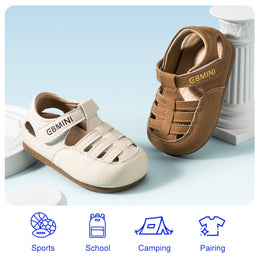 EBMINI CAPRI brown and white classic toddler sandals