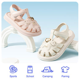 EBMINI CHARM pink and white toddler sandals