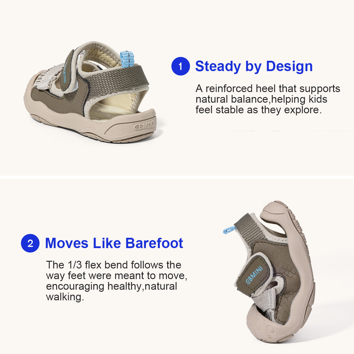 EBMINI CORD non-slip sandals for playground and outdoor activities