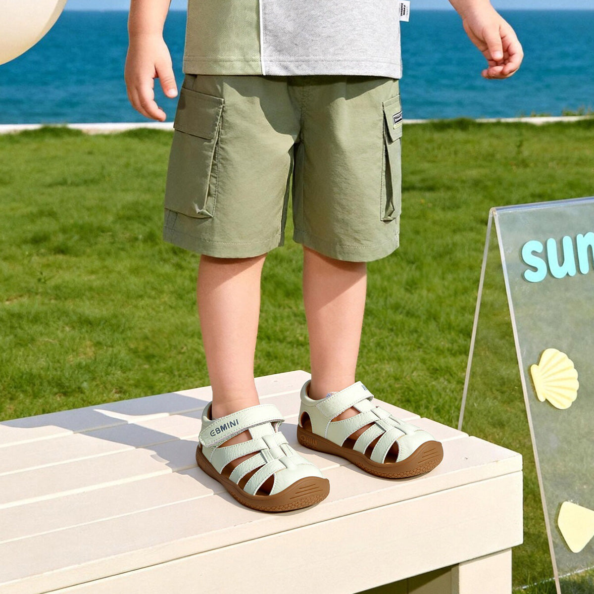 EBMINI COVE easy-on sandals with a secure hook-and-loop strap