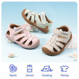 EBMINI COVE beige green and pink toddler sandals