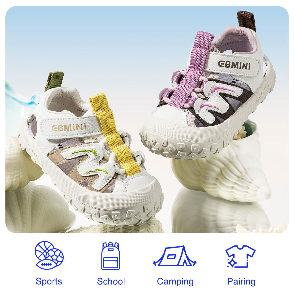 EBMINI CREST lightweight first-walker sandals for growing feet