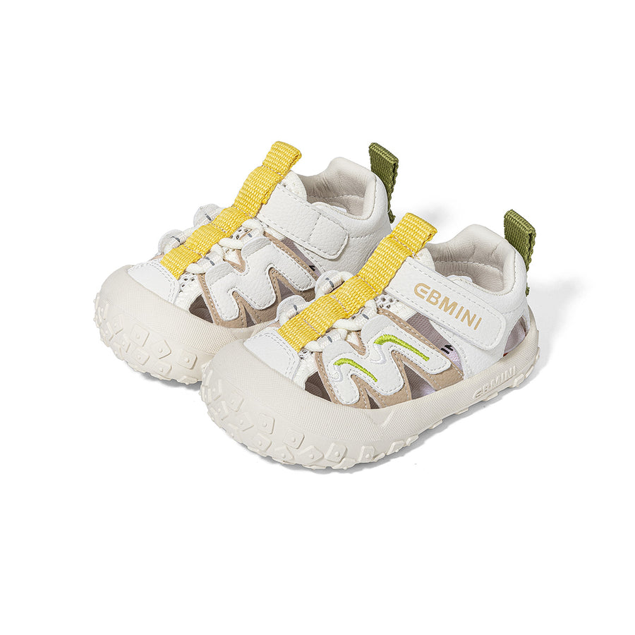 EBMINI CREST barefoot toddler sandals with a sporty colorblock design
