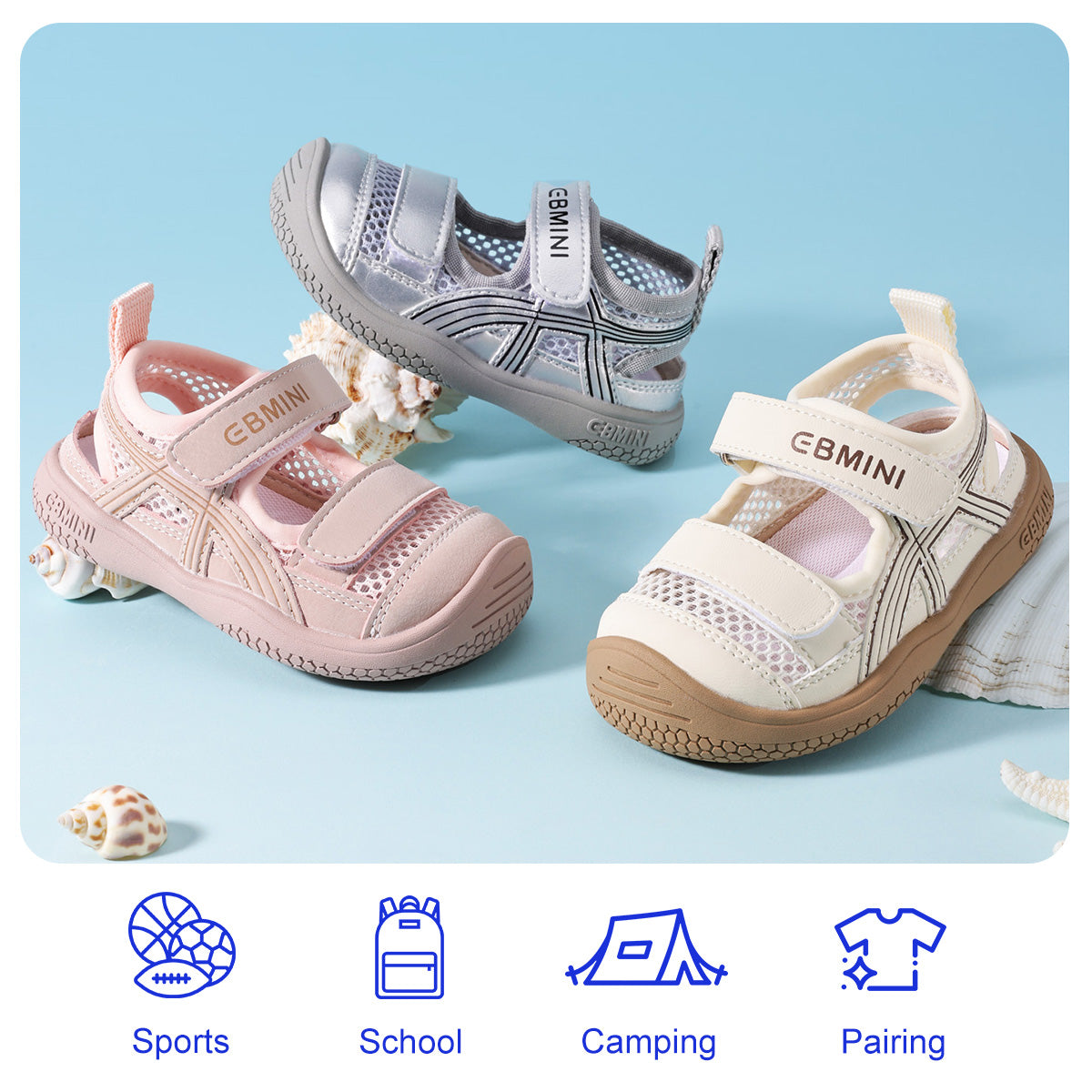 EBMINI CROSS non-slip sandals with a honeycomb sole