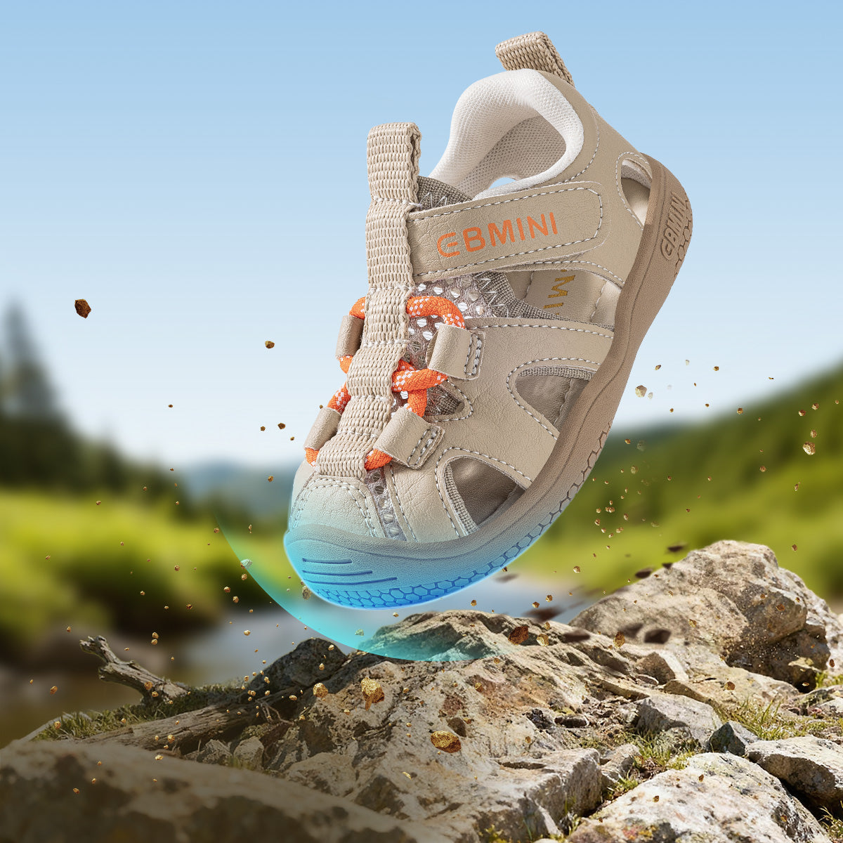 EBMINI DITSY non-slip sandals with a honeycomb-pattern sole