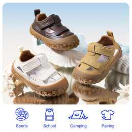 EBMINI DUNE camel khaki and white toddler sandals