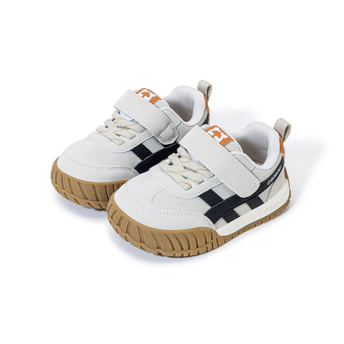 EBMINI DUO retro stripe barefoot toddler sneakers product view 1