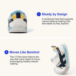 EBMINI DUO retro stripe barefoot toddler sneakers product view 7