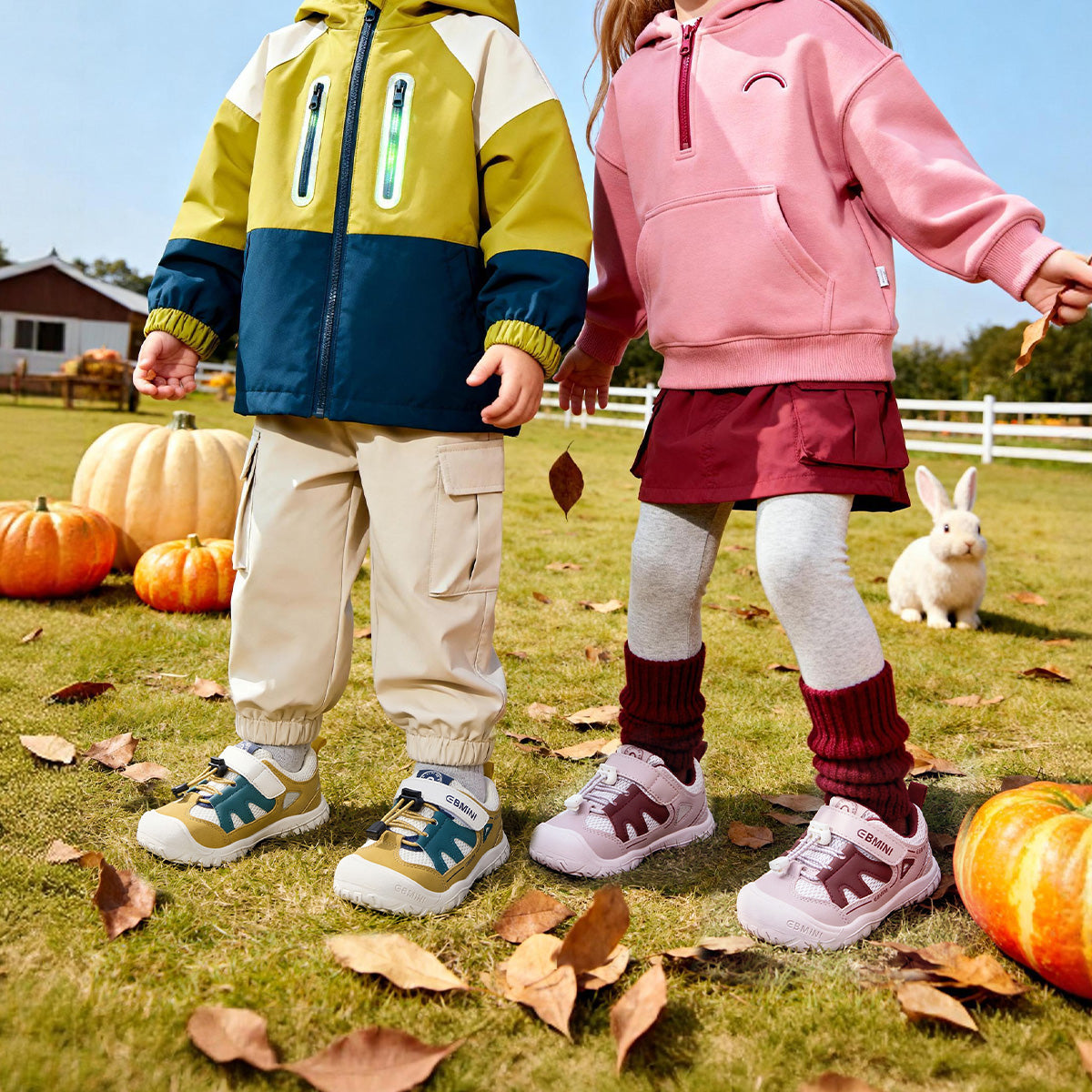 EBMINI ESCAPE child wearing the sneakers during active playground play