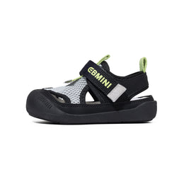 EBMINI FLARE closed-toe sandals with a roomy wide toe box