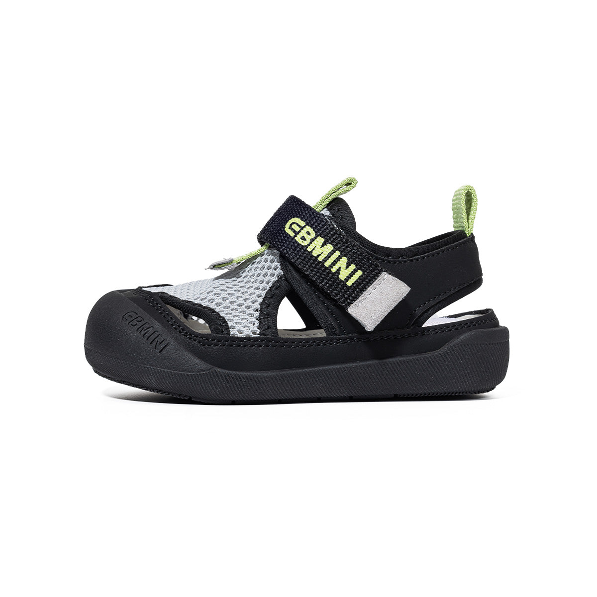 EBMINI FLARE closed-toe sandals with a roomy wide toe box