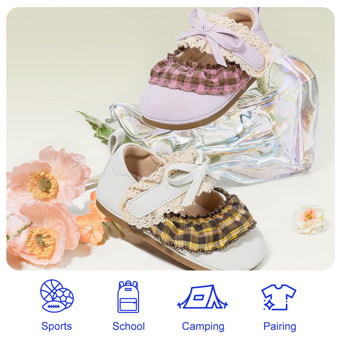 EBMINI GINA bow and lace sneakers for special occasions