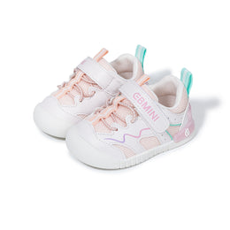 EBMINI GLOW barefoot toddler sneakers with a bold neon colorblock design