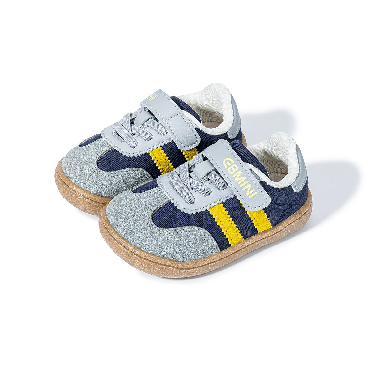 EBMINI GROOVE blue retro toddler sneakers with double side stripes