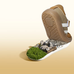 EBMINI GROOVE flexible gum outsole designed for natural movement
