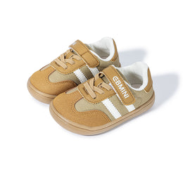 Pair of tawny EBMINI GROOVE toddler sneakers with easy strap