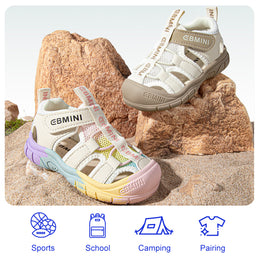 EBMINI HALO rainbow colorblock sandals for active toddlers