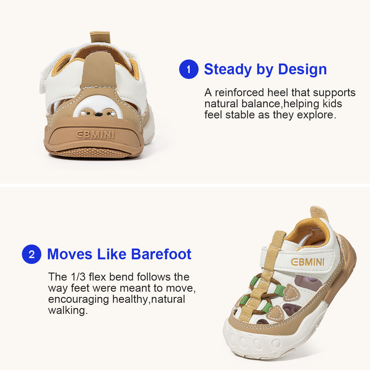 EBMINI HEART non-slip girls sandals for playground activities