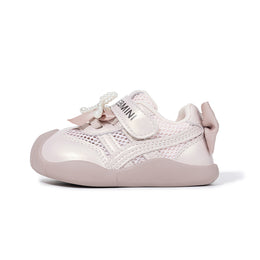 EBMINI IVORY first-walker dress sneakers with a roomy wide toe box
