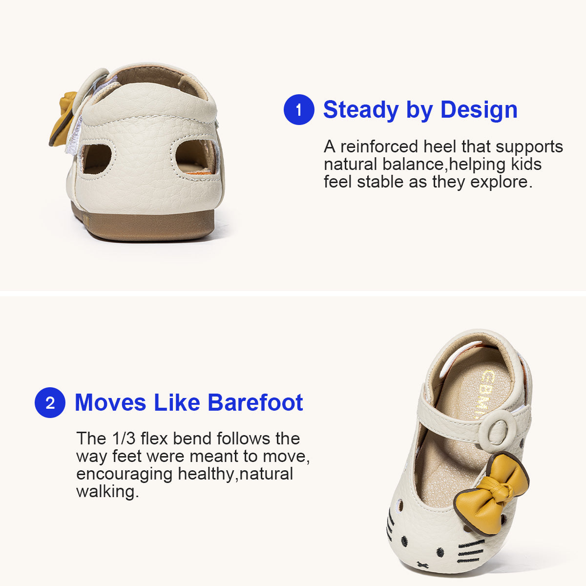 EBMINI KITTY non-slip party sandals for active toddlers