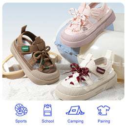 EBMINI KNOT beige black brown and green outdoor sandals