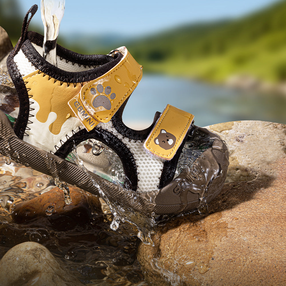 EBMINI KODA beige brown and yellow bear sandals