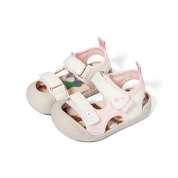 EBMINI KODA cartoon bear toddler sandals with paw-print details