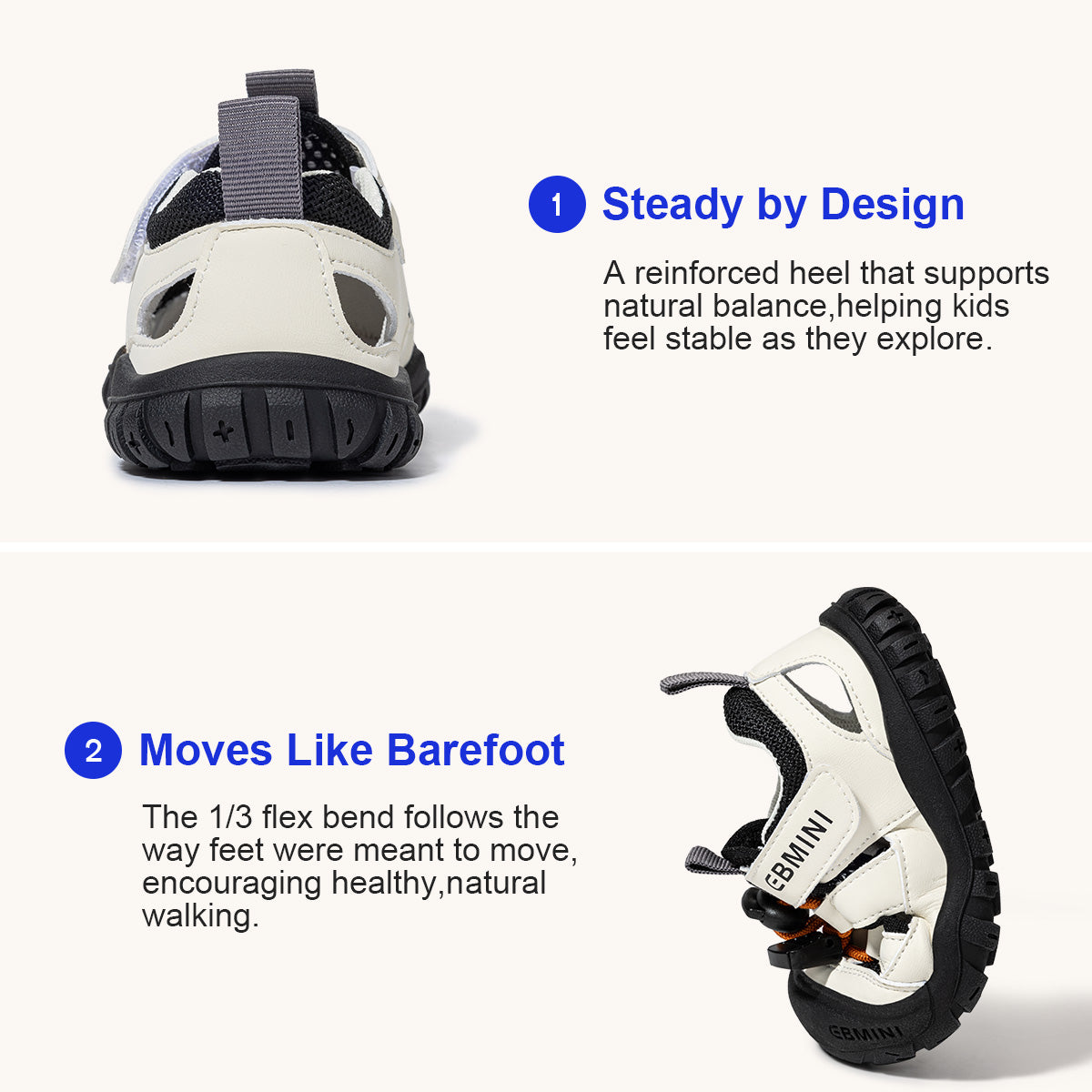 EBMINI LACE lightweight hiking sandals for growing feet