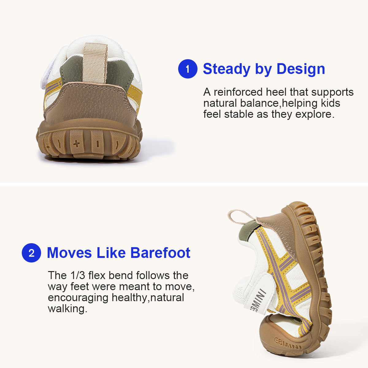 EBMINI LANE striped barefoot toddler sneakers product view 7