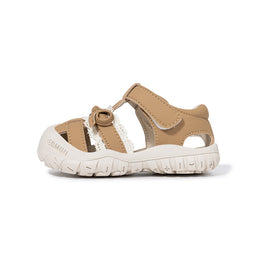 EBMINI LINEN closed-toe sandals with a roomy wide toe box