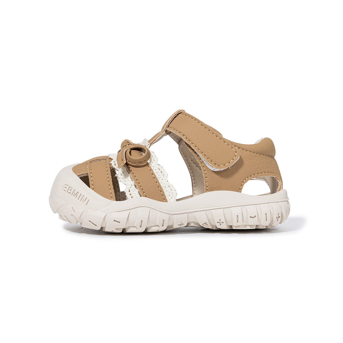 EBMINI LINEN closed-toe sandals with a roomy wide toe box