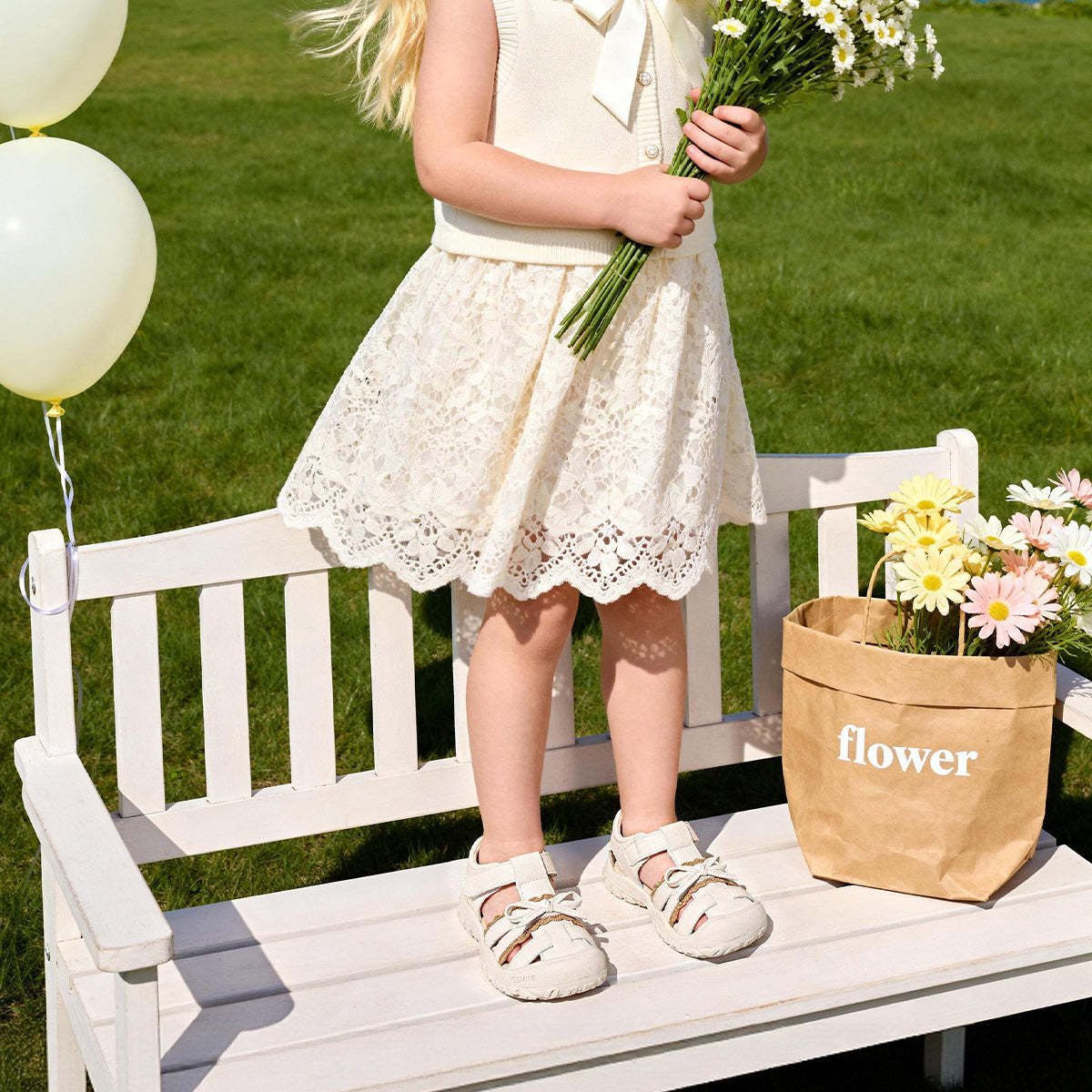 EBMINI LINEN easy-on sandals with a secure hook-and-loop strap