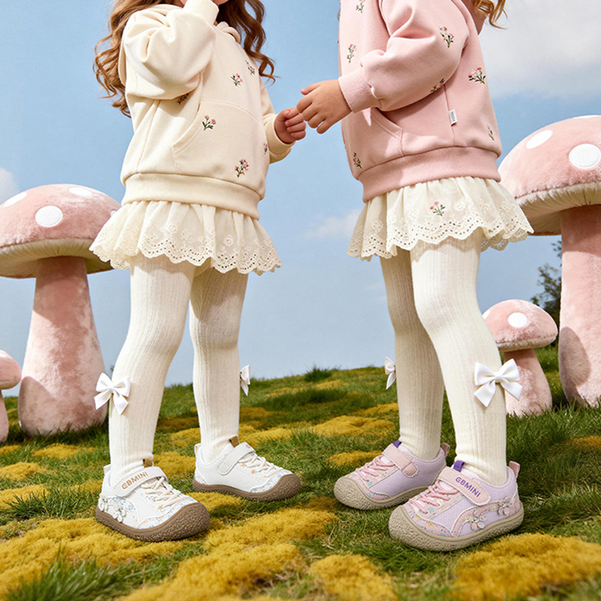EBMINI MEADOW floral barefoot toddler sneakers product view 5