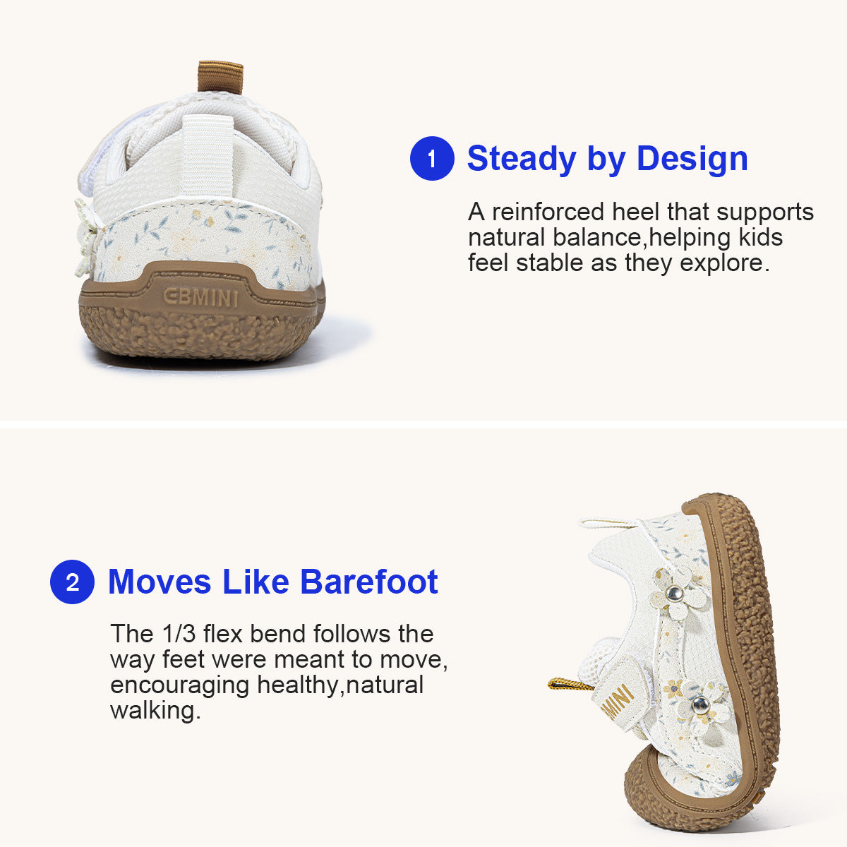 EBMINI MEADOW floral barefoot toddler sneakers product view 8