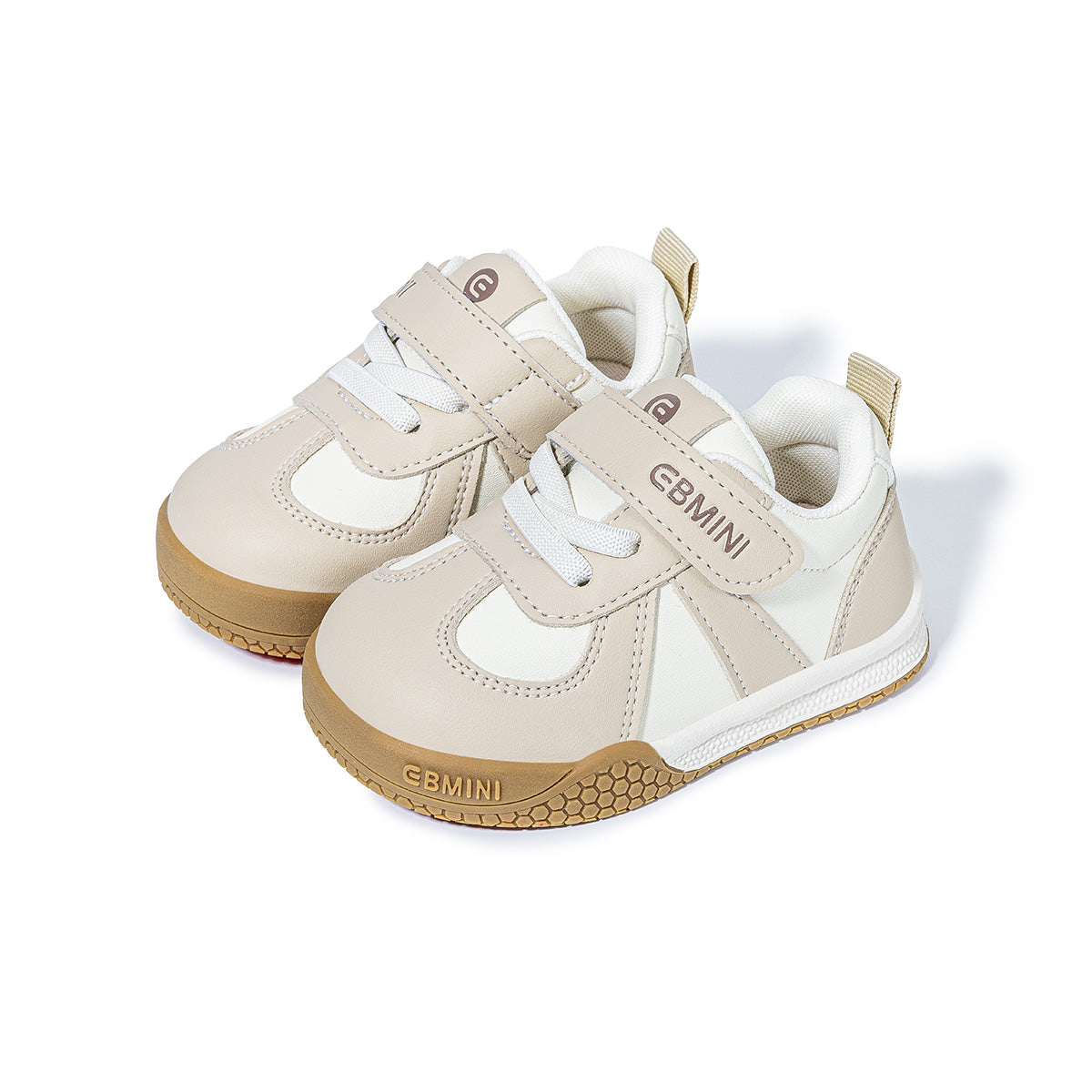 EBMINI MELLOW barefoot toddler sneakers with warm neutral color blocking