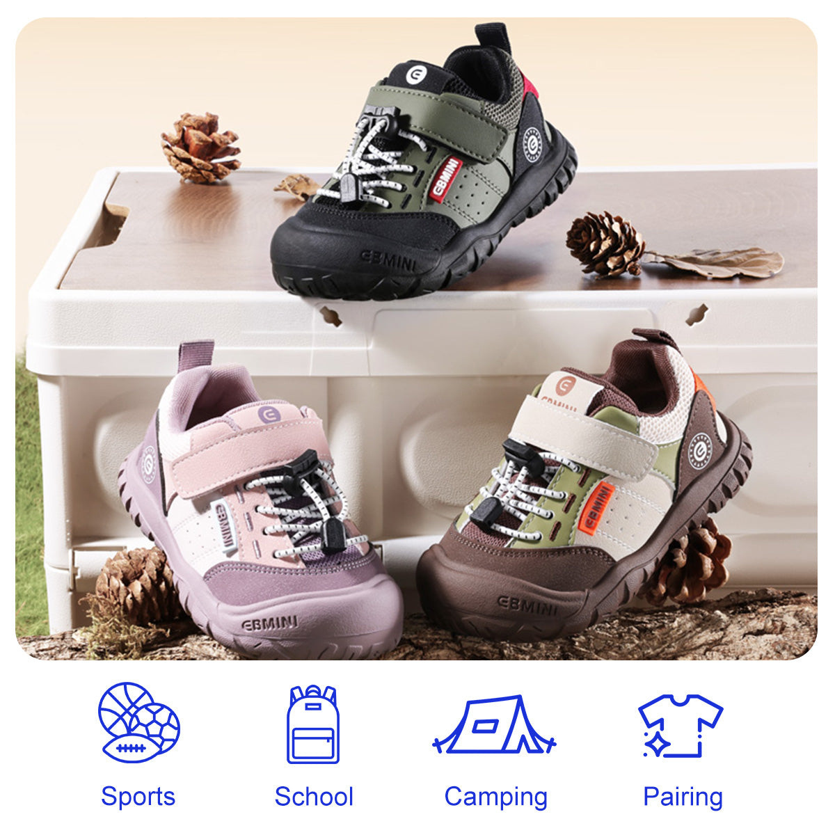 EBMINI MOTION toddler sneakers with durable everyday protection