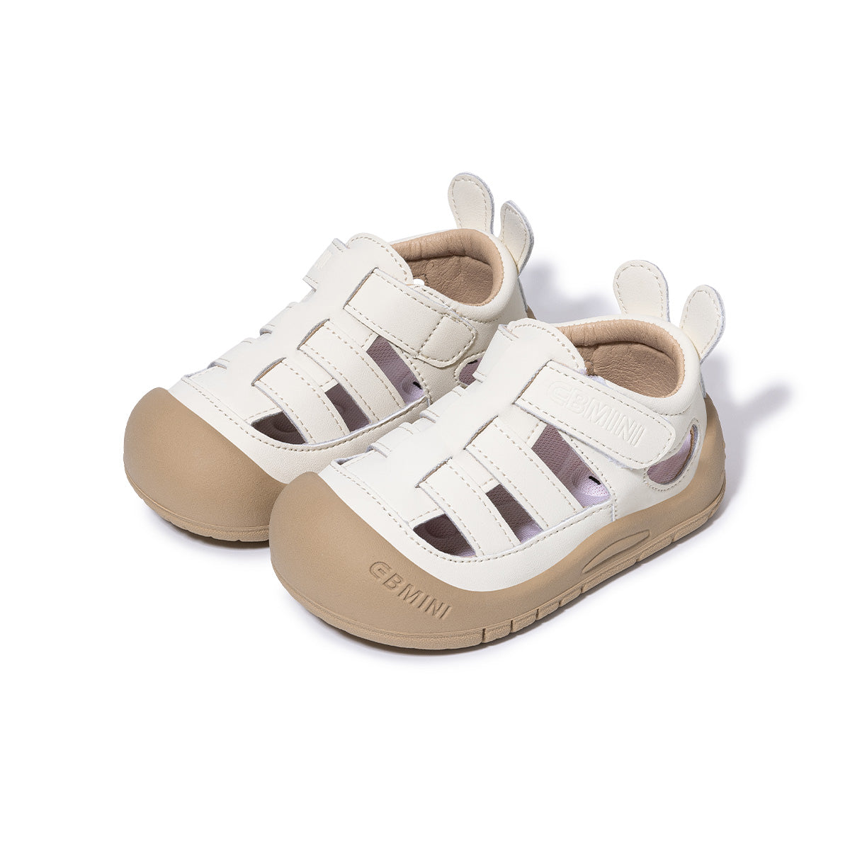 EBMINI NICO barefoot toddler sandals with a bunny fisherman design